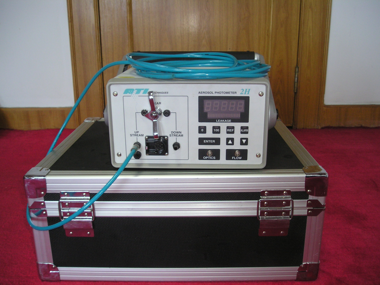 Ffotomedr aerosol crynodiad i fyny'r afon.png Upstream concentration test aerosol photometer.png
